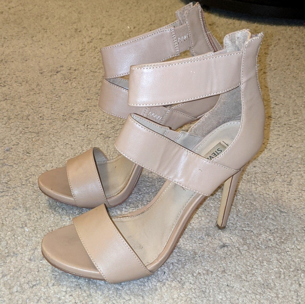 Steve madden strappy 4" nude stiletto sandal heels